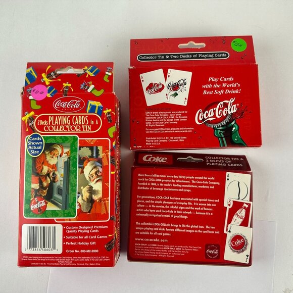 Coca-Cola Plying Cards with Collector Tins Lot of 3 - Picture 3 of 3